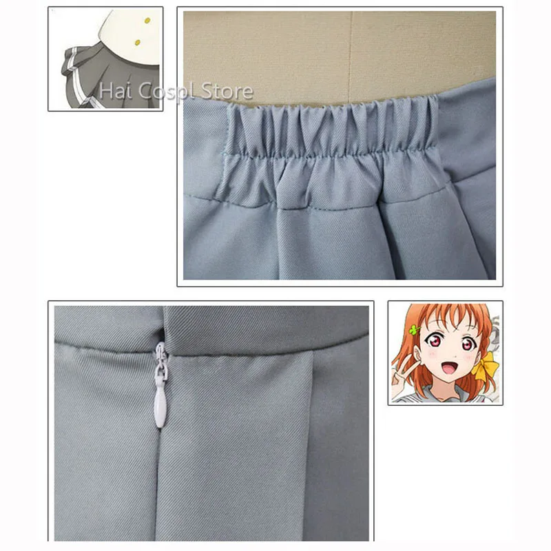 Аниме Love Live Sunshine Косплей костюмы Aqours Takami Chika Girls школьная форма японское аниме