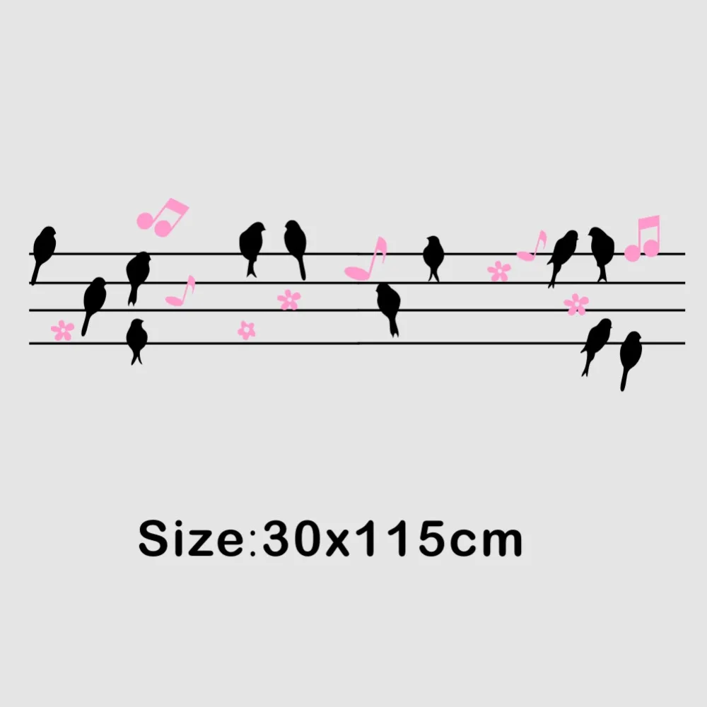 Виниловые наклейки на стену для гостиной дома с птицами цветами музыкальными