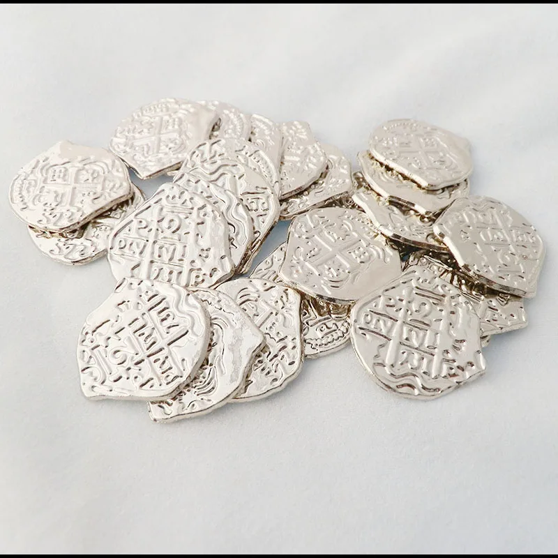 2 shinny silver Пират Европейский сокровище Испания Doubloon Золотая монета разница цвета игрушки монеты на выбор 1 шт./лот - Цвет: 2 shinny silver