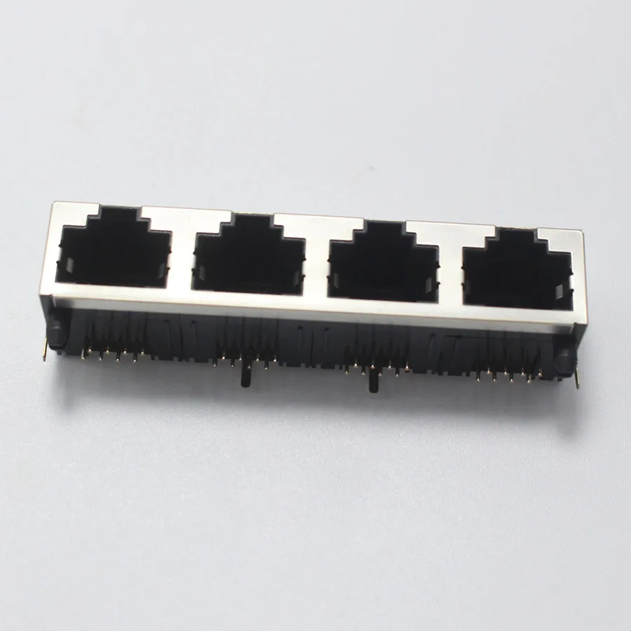 1 шт. RJ45 1*4 Сетевой интерфейс jack 56 1x4 порта гнездо PCB разъем с экраном|Соединители| |