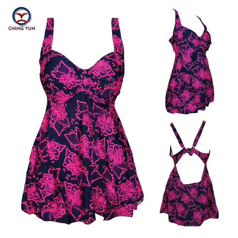 Женская плиссированная юбка купальный костюм размера плюс с регулируемыми