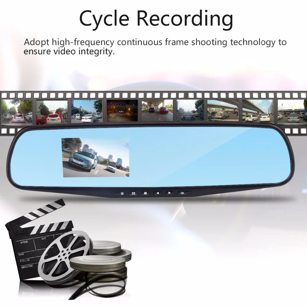 3 2 дюймов Автомобильный видеорегистратор зеркало заднего вида Цифровое видео