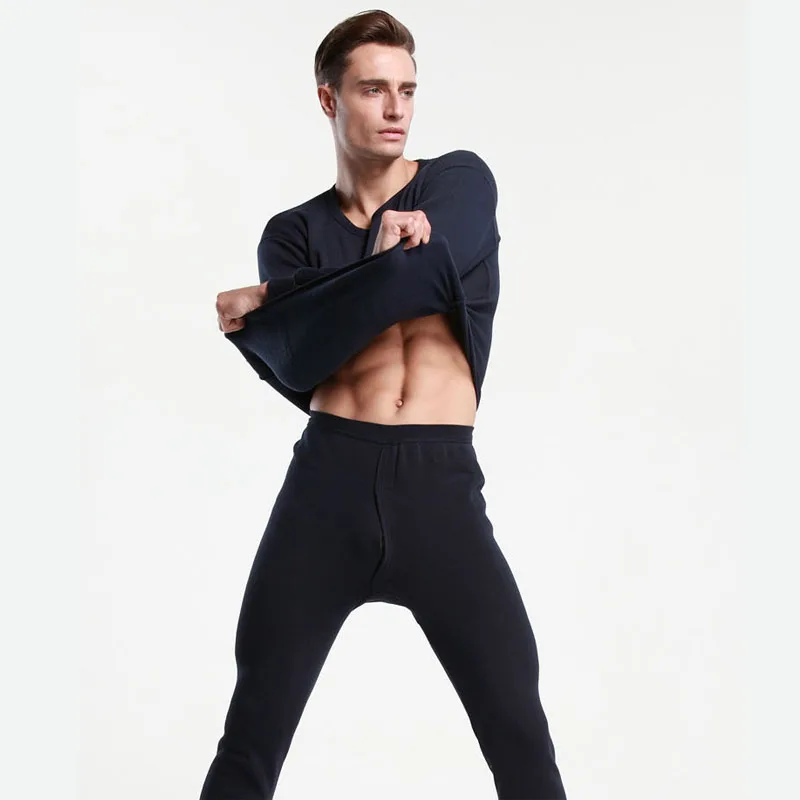 2016 зимние мужские комплекты термобелья высокое качество теплые кальсоны плотное