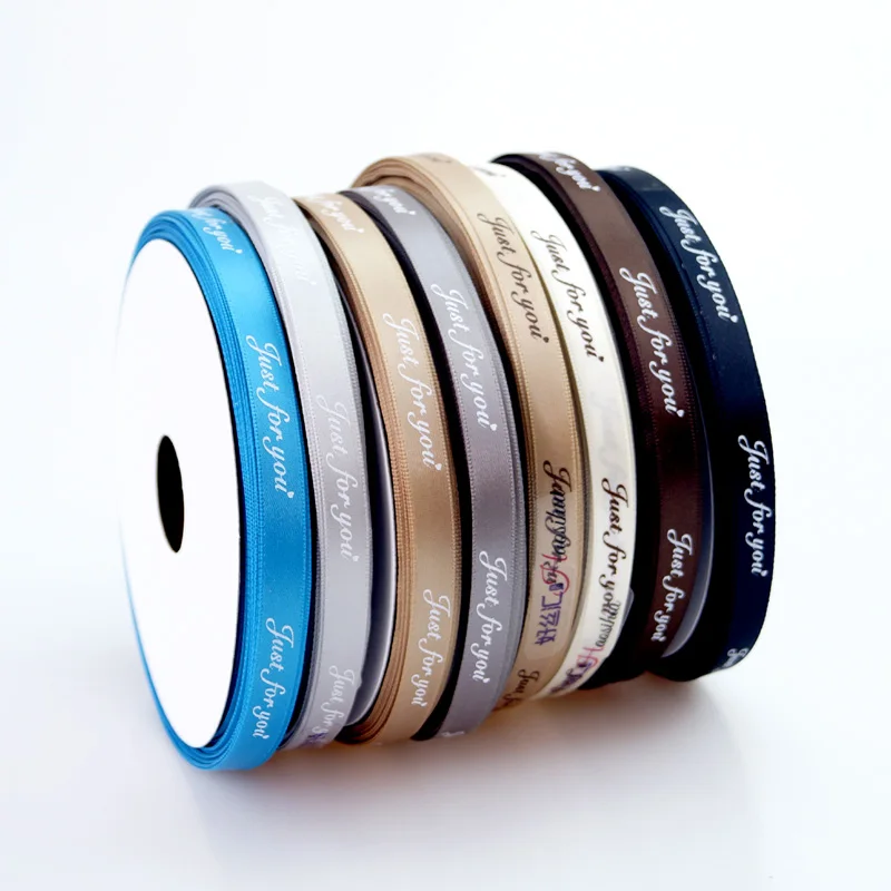 HAOSIHUI Бесплатная доставка 10 мм полиэстерых атласных Пользовательские ленты &quotjust
