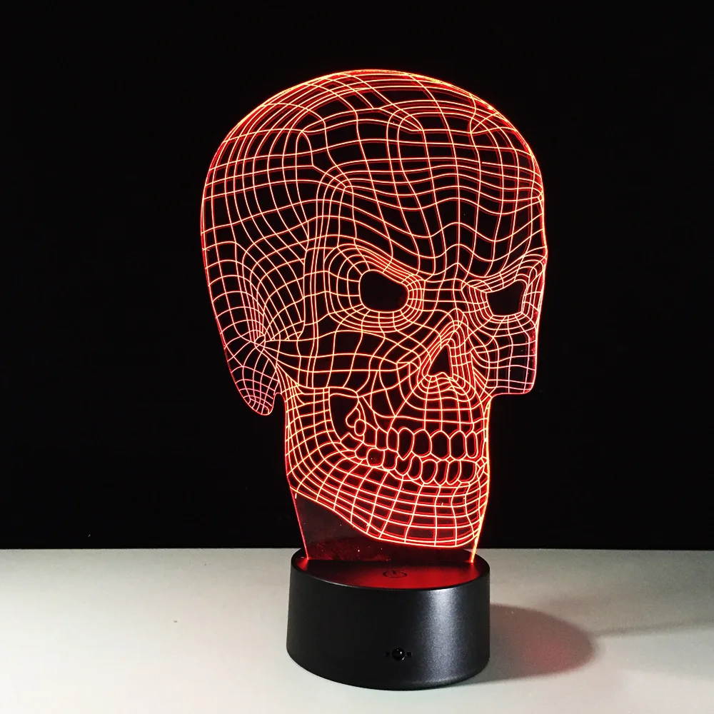 Новый скелет 3D светодиодные лампы 7 Цвет изменения ночной Светильник Фул стол с
