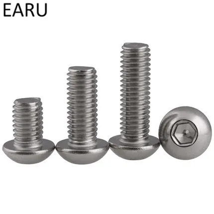 

DIN7380 Standard 316 Stainless Steel Semicircular Round Pan Head Hexagon Hex Socket Cap Screws Bolts M10*16/20/25/30-80mm