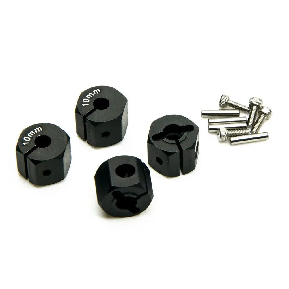 Black 10mm 4 шт. DIY Толщина 8/9/10/11/12 мм машина из сплава RC Запчасти Замена шестигранной ступицы колеса для 1/10 RC Рок Гусеничный - Цвет: Black 10mm