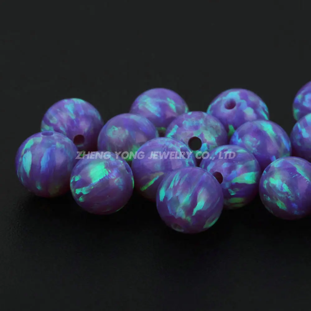 2mm to 12mm OP26 Round Bead Opal Stone for DIY opal Jewelry Color Play Synthetic Opal Stone