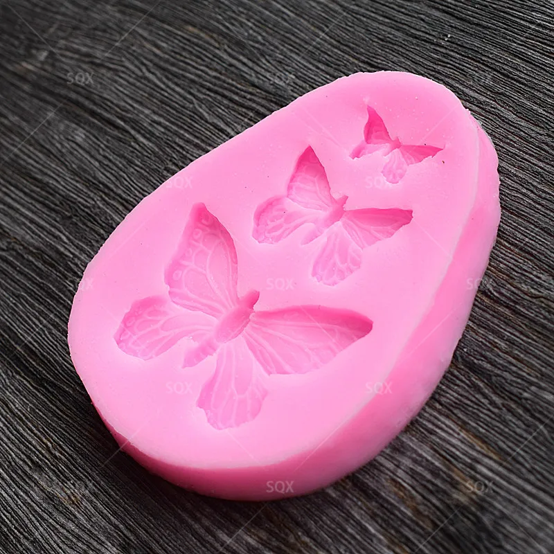 3 шт. силиконовая форма бабочки мыло формы смола глина свеча шоколада Fondant