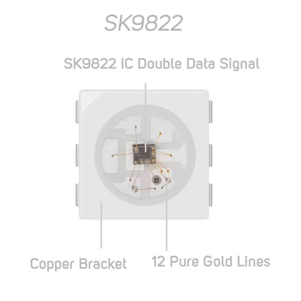 10 шт. 100 WS2813 Pixel светодиодный SMD SK9822 (аналогичный APA102) RGB чип индивидуально