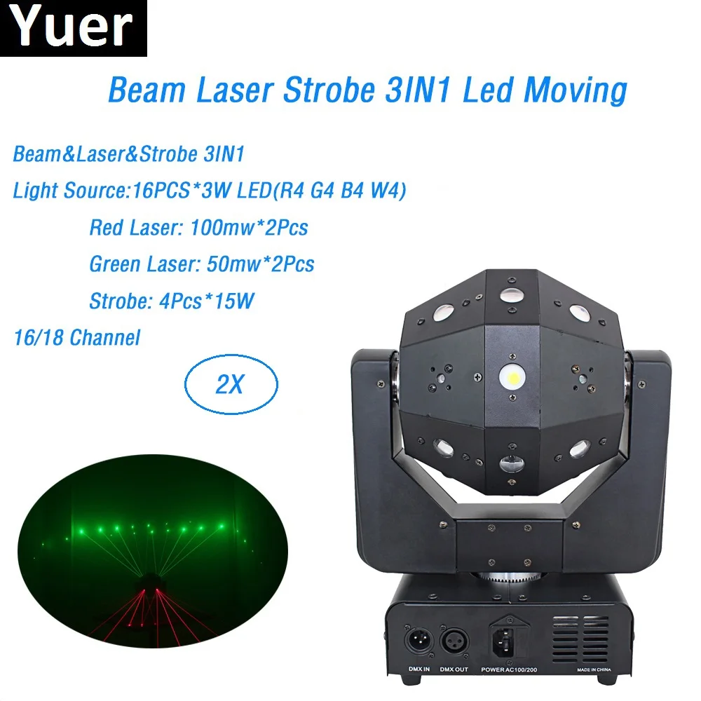 

16X3W Moving Head Ball Light Laser Strobe Beam 3IN1 Football/Roller Moving Head DMX Infinite Rotation LED Disco DJ ball light