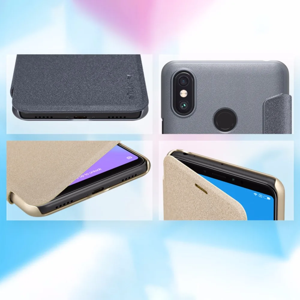case for Xiaomi Mi Max 3 Nillkin Sparkle PU leather flip cover with sleep function +Retail package | Мобильные телефоны и