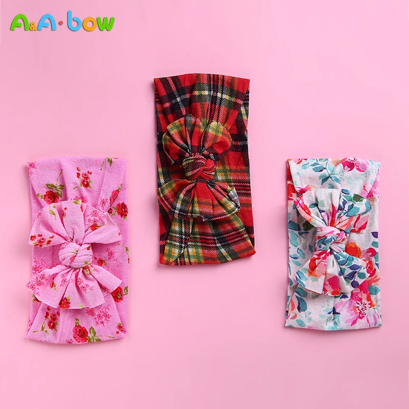 Cinta para el pelo con estampado de color rosa para beb&eacute;, accesorios bonitos para beb&eacute;, Lazo de algod&oacute;n, bandana el&aacute;stica roja y rosa, accesorios para beb&eacute;, 1 unidad-0
