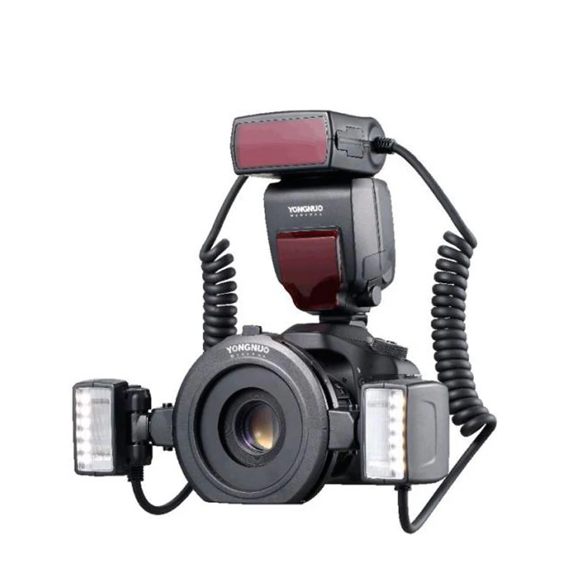 Yongnuo YN24EX E-TTL Макро Вспышка Speedlite для Canon EOS1Dx 5D3 5D4 6D2 R5 90D камеры с 2 шт. вспышки + 4