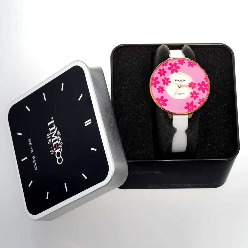 TIME100 Fashion Watches Women Quartz Pink Leather Strap Big Dial Ladies Dress Casual Wrist Watch Clock bayan kol saati | Наручные часы