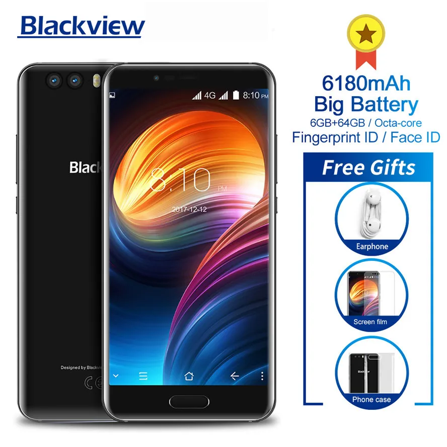 Blackview оригинальный P6000 5 &quotмобильный телефон 6 ГБ + 64 Helio P25 Face ID 21.0MP камера 6180 мАч