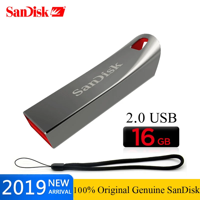 Флеш накопитель SanDisk USB 2 0 64 ГБ 32 флеш 16 8 флешка металлическая Usb для мобильного