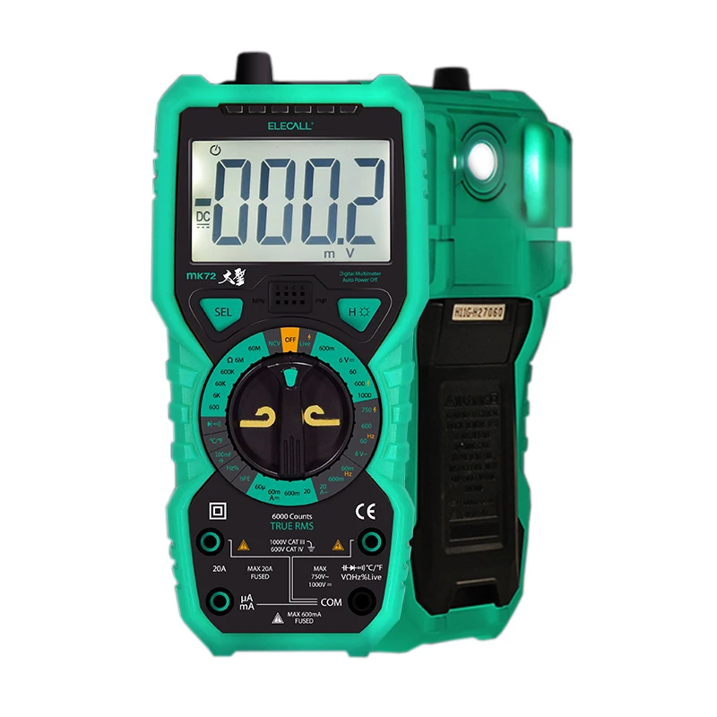 Elecall MK72 High - Precision True RMS Digital Multimeter Handheld With Temperature Capacitance LCD Backlight UK | Инструменты