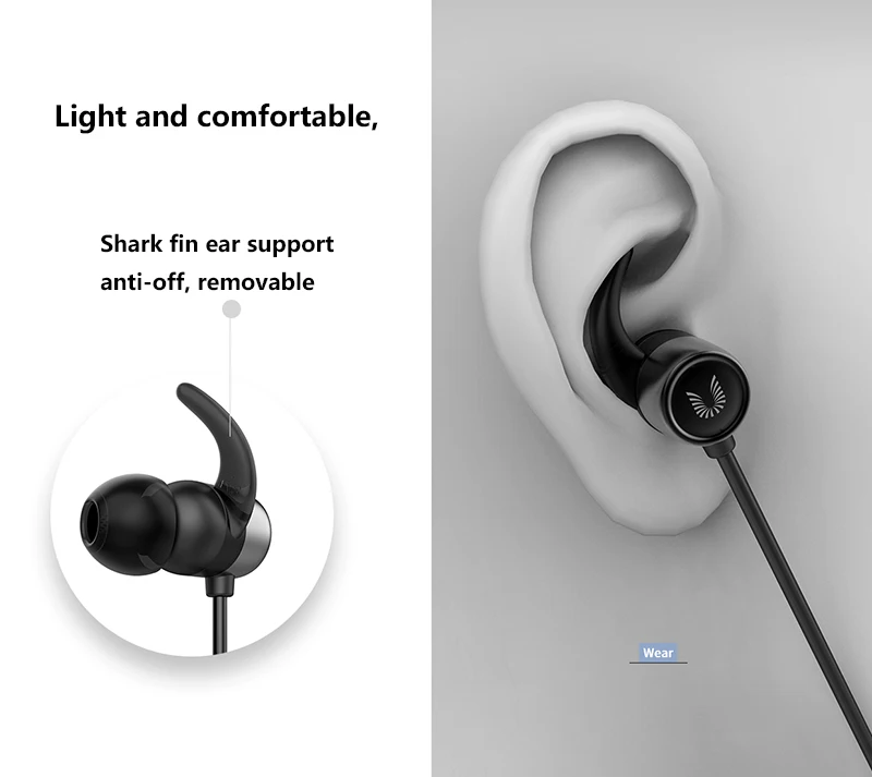 Беспроводные bluetooth-наушники UiiSii BT600, спортивные наушники для бега, водонепроницаемые наушники IPX5 с микрофоном для iphone, xiaomi, huawei