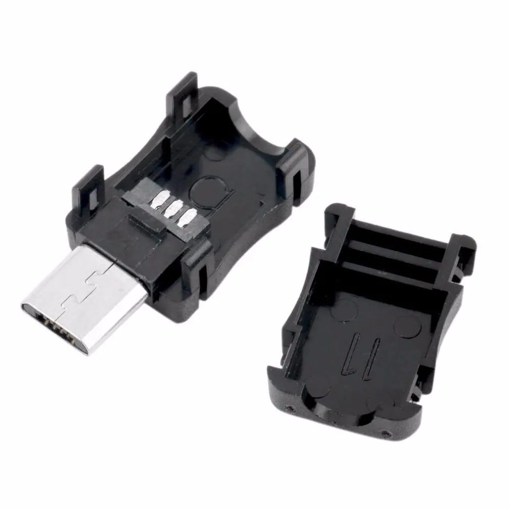 10 шт. Micro USB 5 Pin Т порт штекер разъем и пластиковая крышка для DIY дропшиппинг Лидер продаж