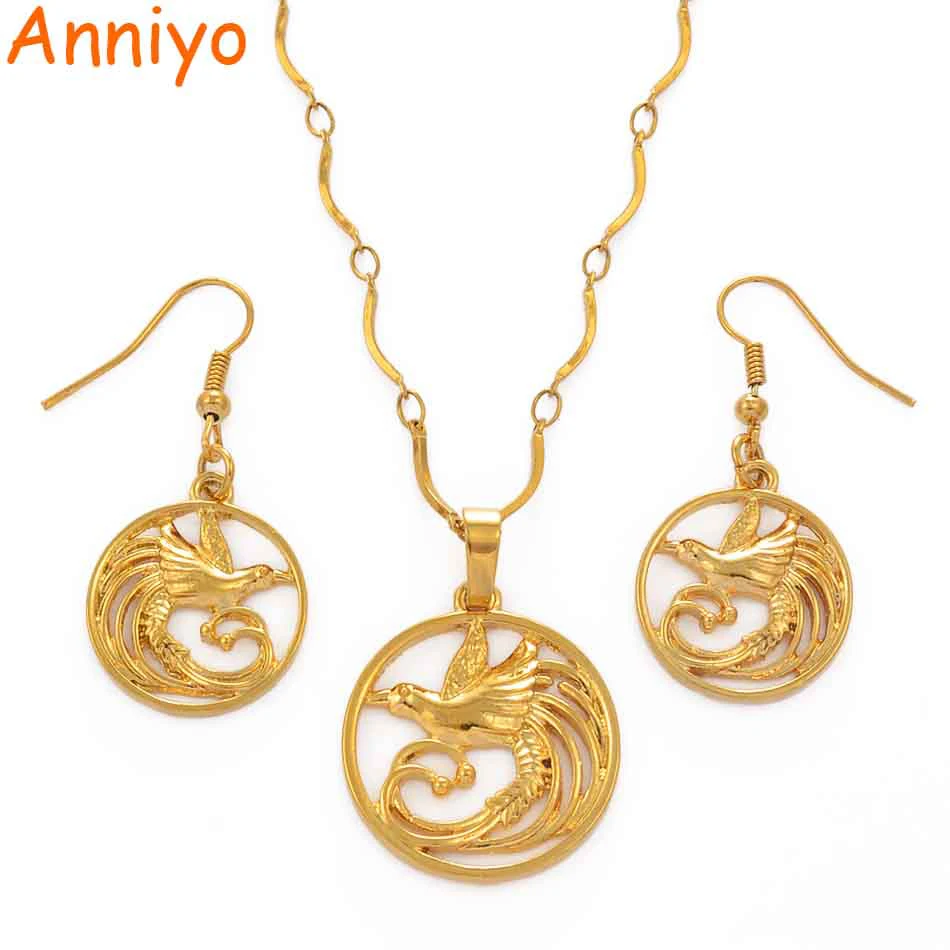 Anniyo пение ожерелья с птицей и серьги в наборе из Папуа-Новой Гвинее Jewellery PNG