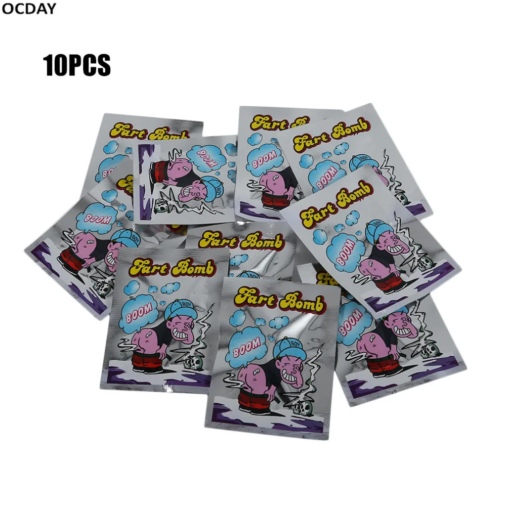 OCDAY 10 Pieces Smelly Fart Bomb Bag Fool Toy Novelty Prank Someone Stink Exploding Mini Practical Joke Funny | Игрушки и хобби