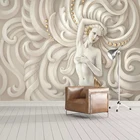 Европейский стиль 3D рельефный Рисунок Скульптура Ангел фотообои обои Гостиная Спальня отель роскошный фон Стена 3 D Фреска