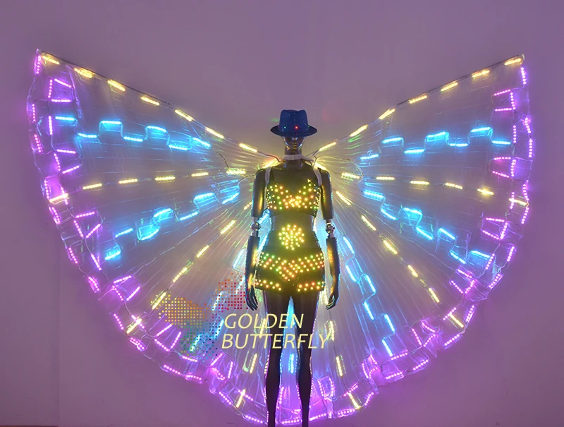 Женские шорты со светодиодами новинка 2017 светящиеся костюмы ремни в виде крыльев