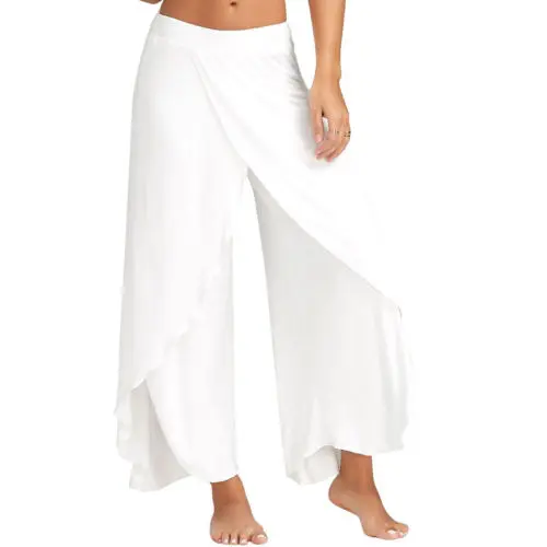 Женские повседневные брюки-Палаццо M-XXXXXL 2017 широкие брюки с разрезом летние