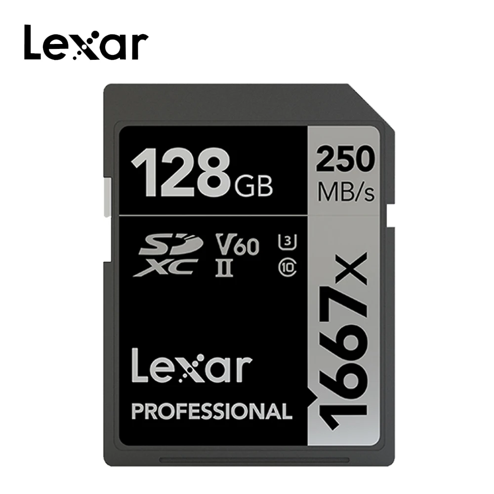 128 ГБ Оптом и продажи, оригинальные Lexar 1667x SD карты 256 ГБ 128 Гб 64 Гб памяти SDXC с UHS-II U3 флэш-память устройство для чтения карт 250 МБ/с. для 3D 4K цифровой Камера - Емкость: 128 ГБ