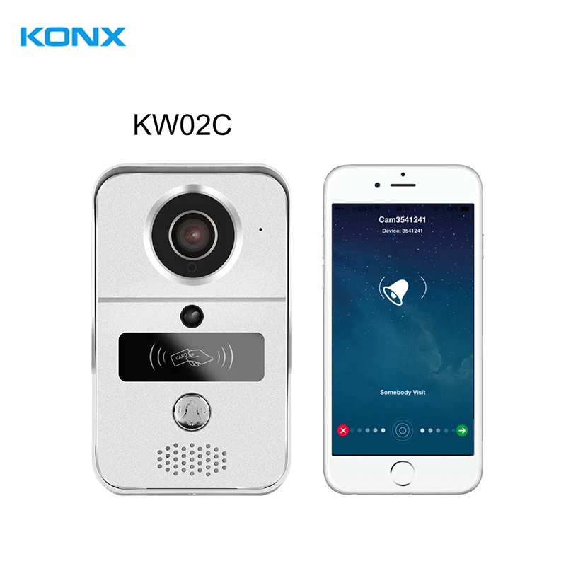 2018 Konx kw02c H.264 Смарт видео Дверные звонки с rfid карты дуплекс домофон поддерживает