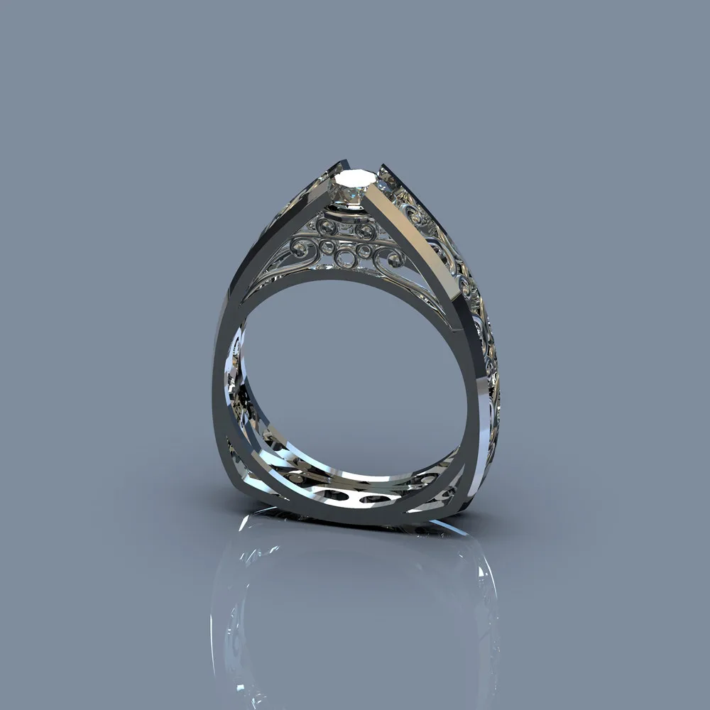 Unique Tower Design Sliver Color Romantic Zirconia Crystal woman Finger Rings | Украшения и аксессуары