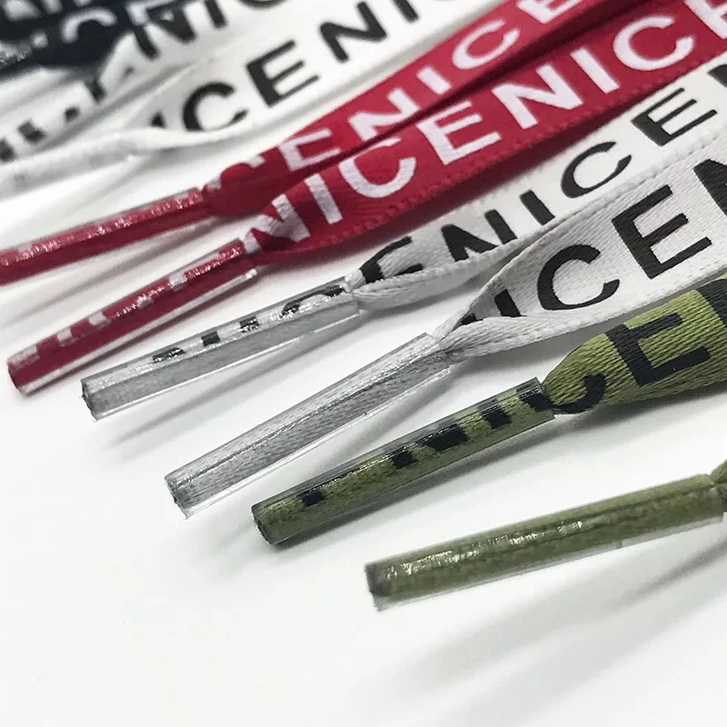 1 Pair New Letter Printed Laces 1CM Width 80CM/100CM/120CM/140CM/160CM Length Canvas Sneakers shoelaces ZM1