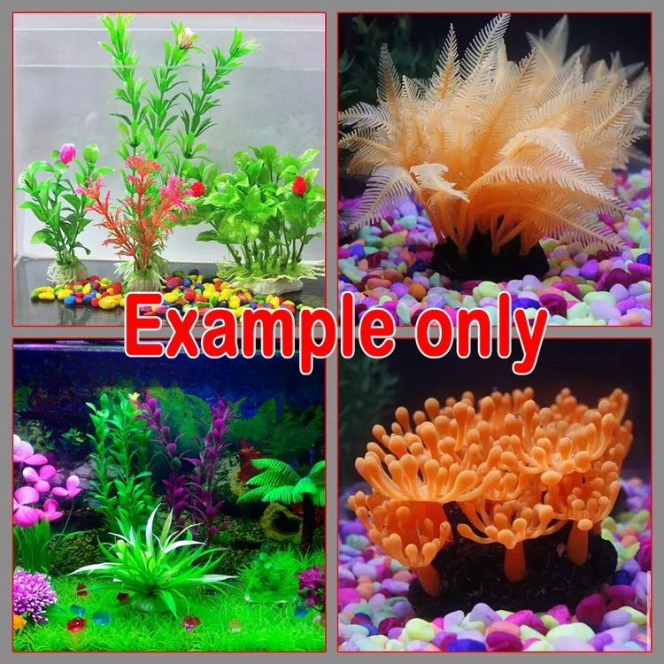 Искусственный зеленая трава аквариум Декор воды Сорняки орнамент Пластик