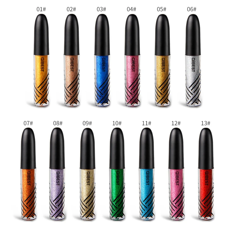13 Color Liquid Eyeliner Glitter Waterproof Long-lasting Make Up Eye Liner Gold Red Blue White Shiny Eyliner |