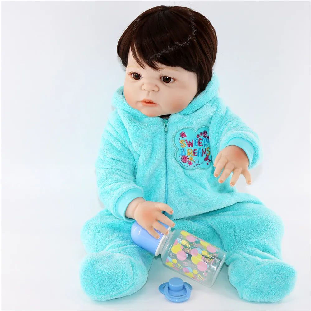 Boneca Reborn bebe menino полностью силиконовые куклы reborn для маленьких мальчиков 23 &quot57 см