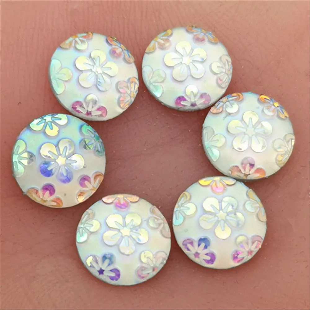 

80PCS AB Resin 12mm Round 3D music notation Flatback rhinestone scrapbook crafts