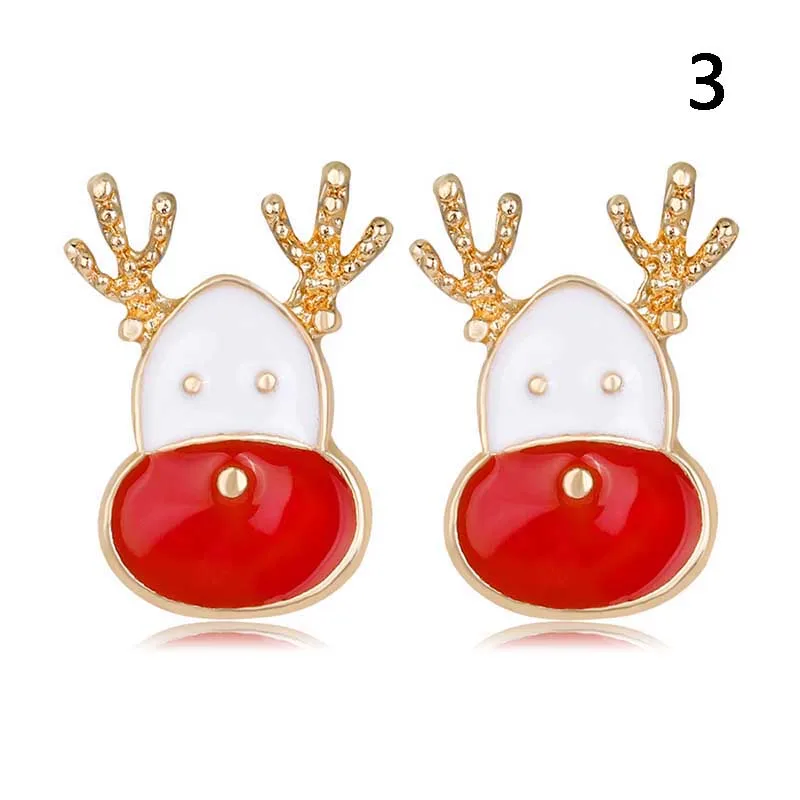 Лидер продаж 1 пара стильные серьги гвоздики в рождественской тематике украшения