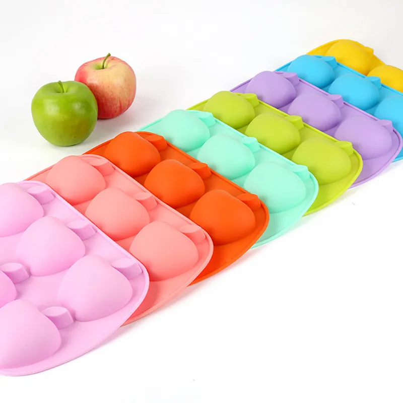 6 ячеек Мини яблоко силиконовая форма для торта|pan mold|pan cake moldmold supplier |
