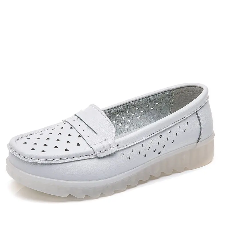

LAISUMK Brand Women Sneakers Slip on Casual Flats Shoes Leather White Sole Female Lazy Shoes White Black Metallic Faux shoes