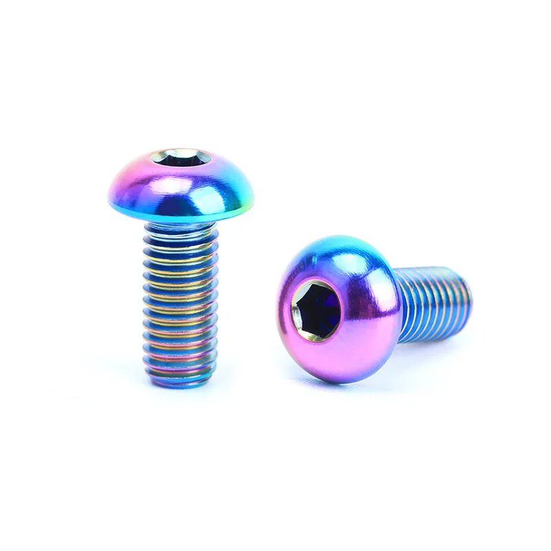 Риск 2 шт. M5x12mm титановая бутылка каркасный болт MTB держатель для бутылки велосипедный шурупы Аксессуары для велосипеда бутылки воды крепежные болты - Цвет: Rainbow