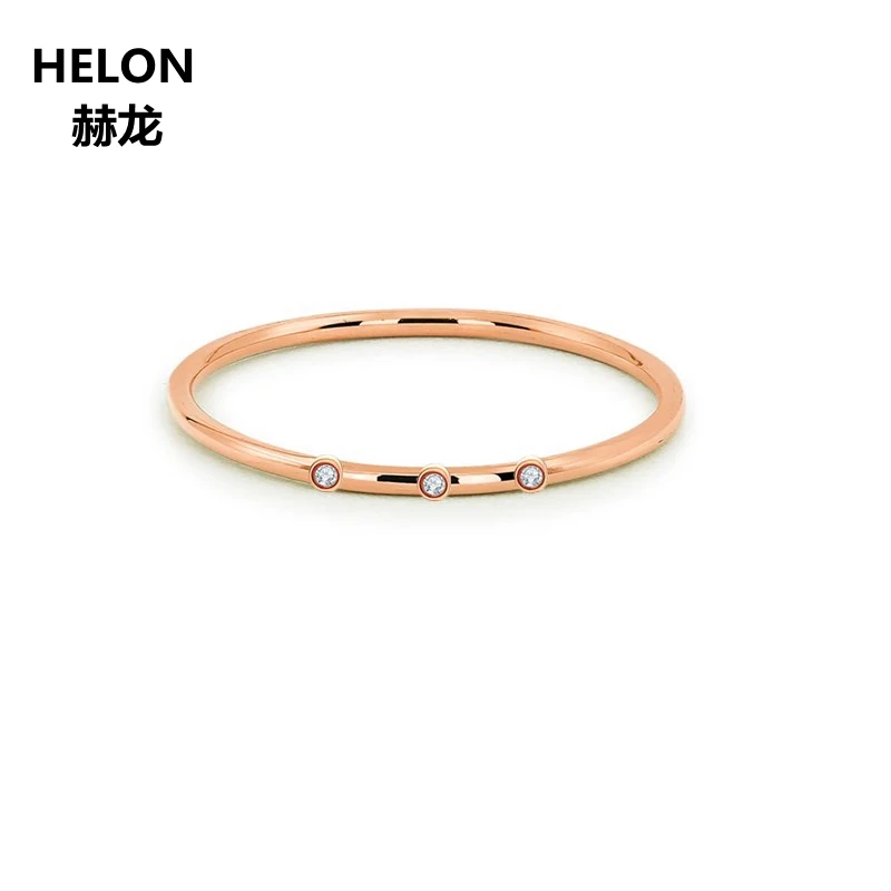 Женское Обручальное кольцо из розового золота 14 к с натуральными бриллиантами