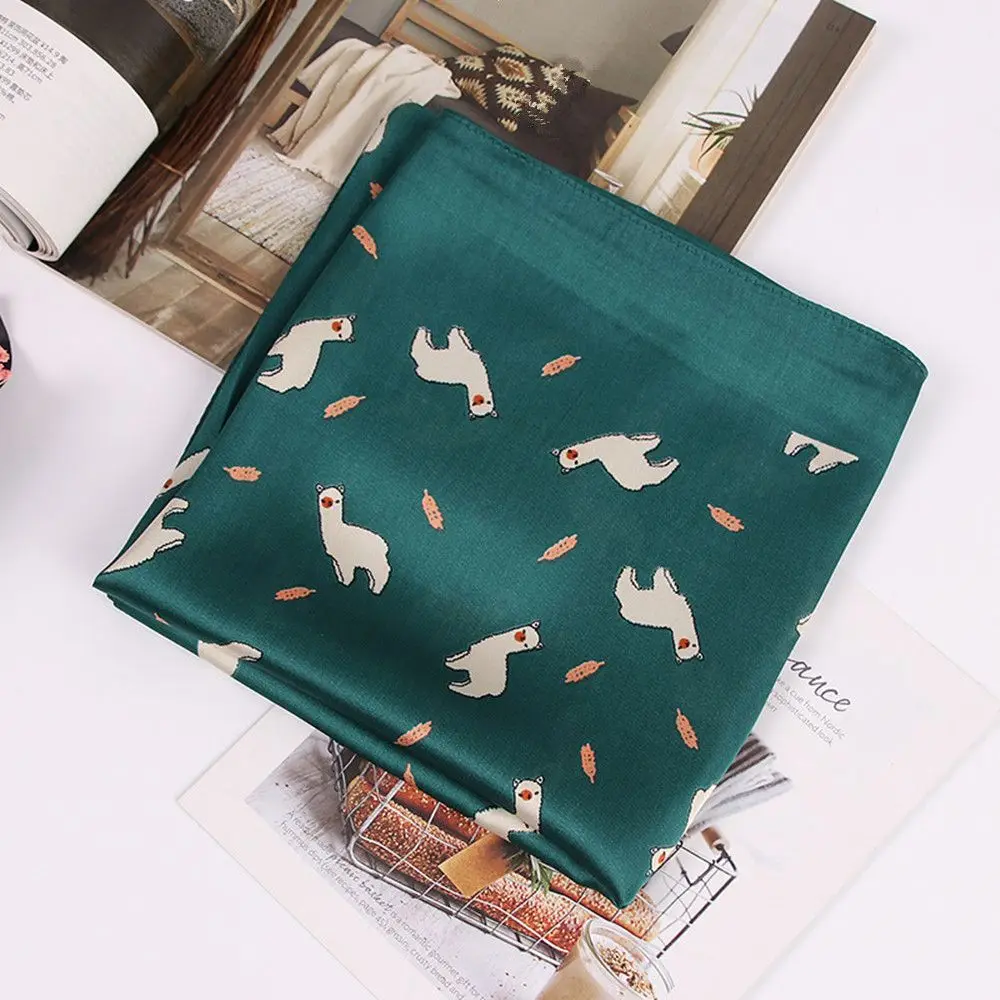 Summer Scart Women Alpaca Print Silk Scarf Fashion Ladies Elegant Small Square Ribbon Head Bands Quality Scarves Ornaments| |