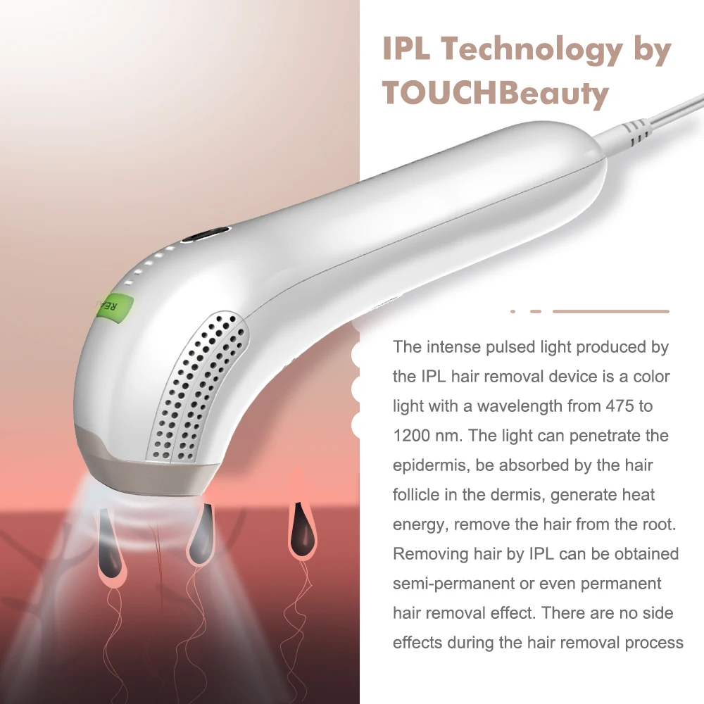 Система удаления волос TOUCHBeauty IPL легкий эпилятор, постоянное видимое лазерное удаление волос для тела, бикини, подмышек
