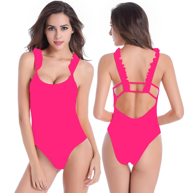 Маленький монокини с рюшами купальник двойными плечами купальный костюм для