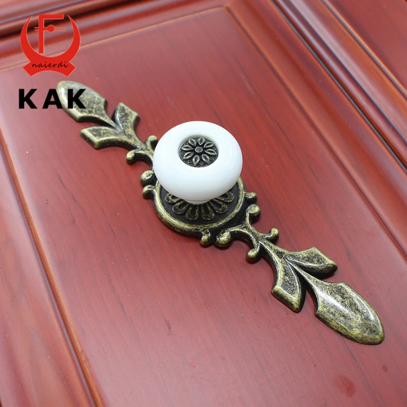 Античная бронзовая керамическая ручка KAK для ящиков ручки шкафа в европейском