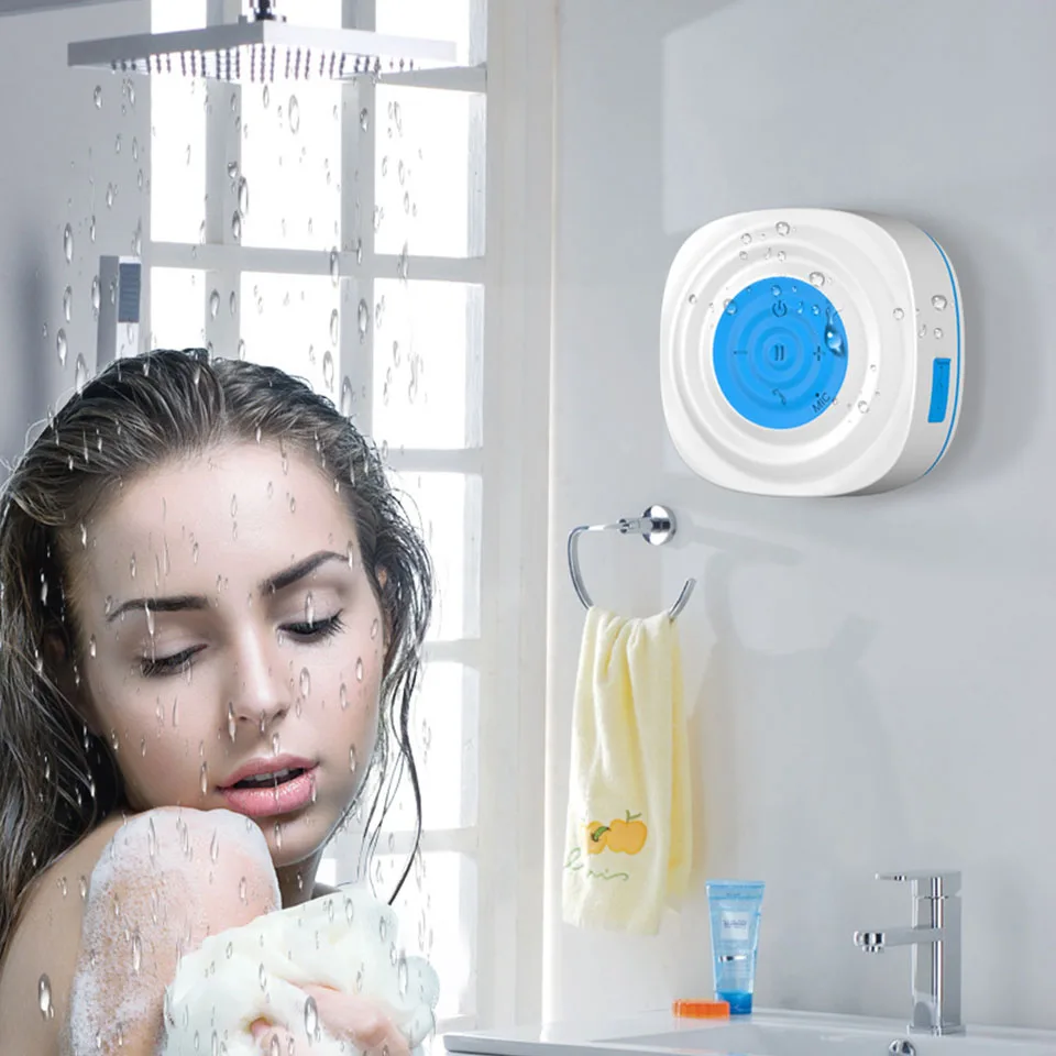 Часы с чашкой на присоске для ванной беспроводной мини Bluetooth динамик портативный