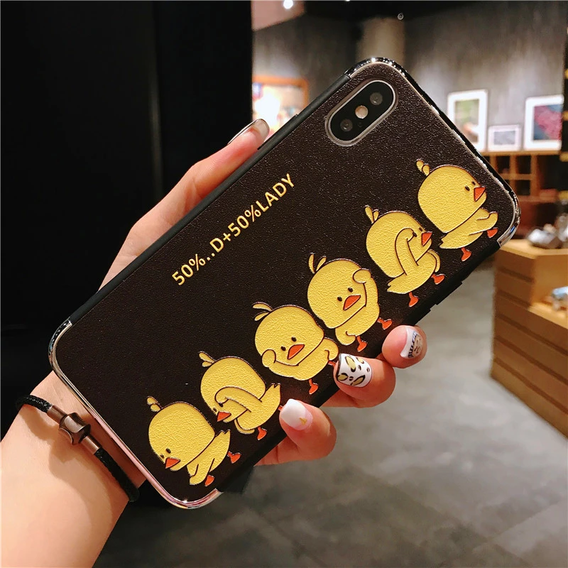 Желтый чехол для телефона с милым маленьким утенком Apple iphone 6 6s 7 8 Plus X XS XR MAX |