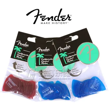 Fender California Clears медиаторы Plectra(12/шт-упаковка) 3 цвета доступны в тонком/среднем/тяжелом