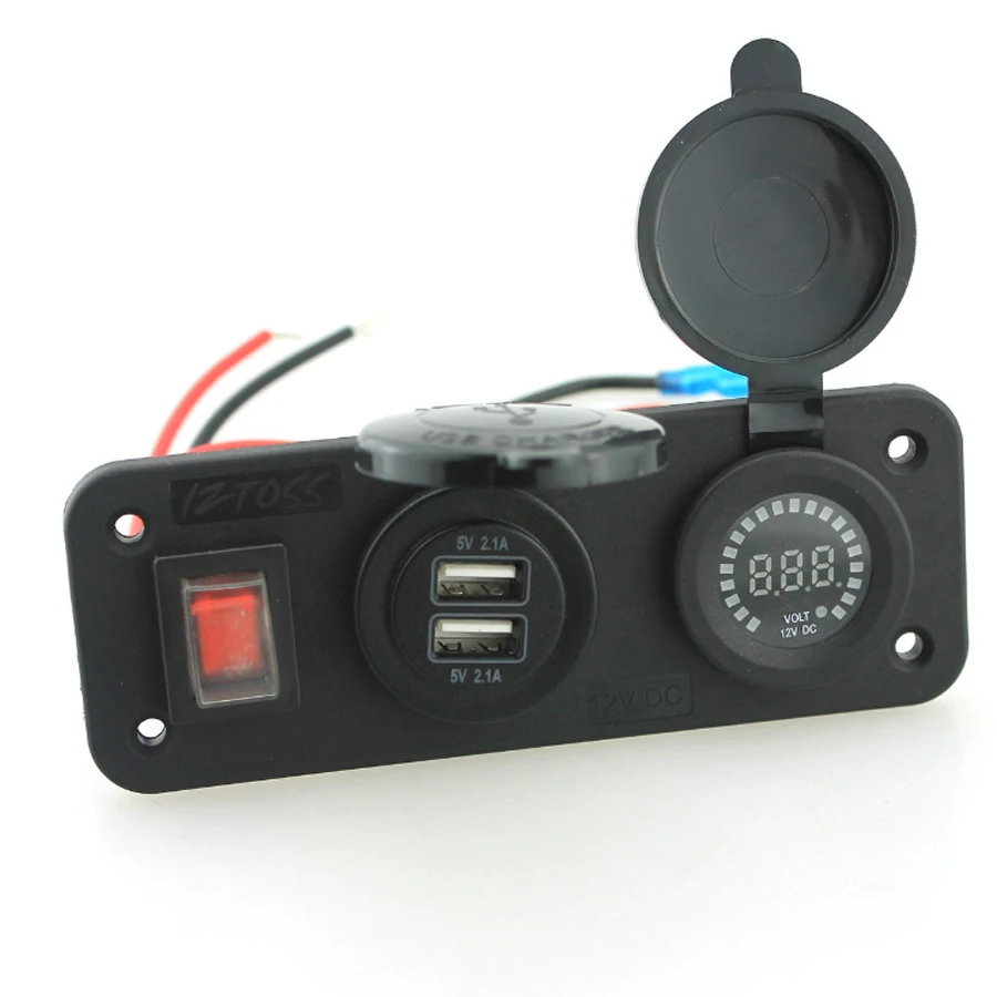 12V морской Лодка Грузовик RV Мотоцикл вольтметр с 4.2A двойной USB Автомобильное